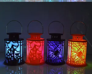 Halloween LED lanterna luce notturna portatile appesa spaventosa festa decorazione