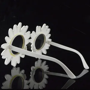 Occhiali da festa girasole bianco divertenti margherita costume per oggetti di scena.