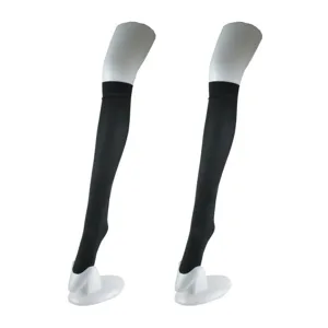 Bas noirs cuissardes au-dessus du genou, chaussettes longues pour fête et usage quotidien.