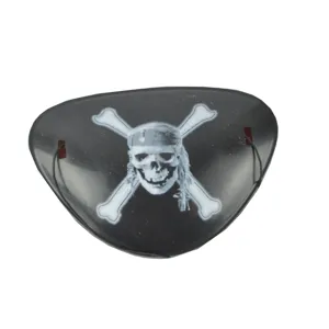 Cache-œil de pirate en plastique avec motif de crâne et d'os croisés pour accessoire de fête