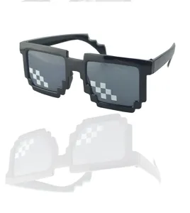 Black pixelated sunglasses funny thug life eyewear party fashion retro pixel glasses