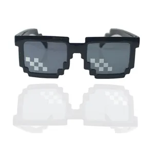 Pixel mosaic sunglasses black retro party glasses square pixelated eyewear props fun gift