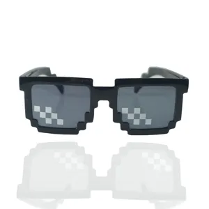 Black pixel sunglasses funny thug life mosaic square glasses party novelty cool eyewear.