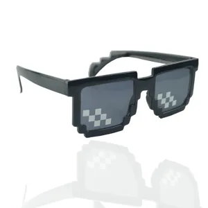 Black Pixelated Mosaic Sunglasses Thug Life Pixel Party Novelty Funky Sun Glasses Cool
