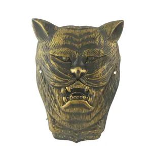 Plastic tijger schild speelgoed goud zwart brons gezichtsmasker voor kinderen feest rekwisieten.