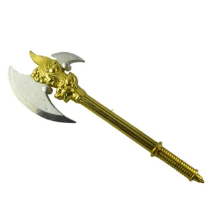 Gouden plastic speelgoed bijl voor kinderen, leuk cosplay wapen rekwisiet voor feestjes
