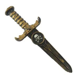 Kunststoff Pirat Spielzeug Schwert Gold Schwarz Dolch Kostüm Requisite für Halloween Party