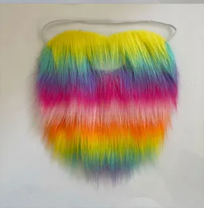Falsa Barba Colorata Accessorio Costume Baffi in Pelliccia Sintetica per Festa di Halloween