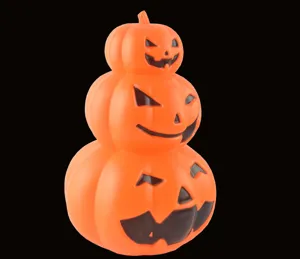 Halloween stacked pumpkin light decoration LED glowing jack-o-lantern bucket ghost festival prop