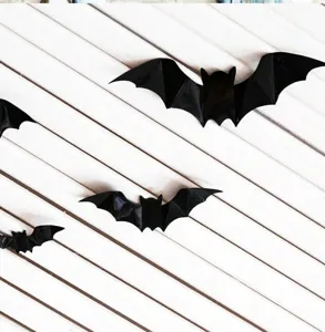Black bat wall stickers Halloween window decals removable decor for home party room spooky style