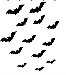 Black bat stickers Halloween window glass decals removable wall decor party spooky supplies