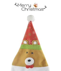 Gorro de felpa de oso de Navidad decoración navideña niño tierno rojo amarillo