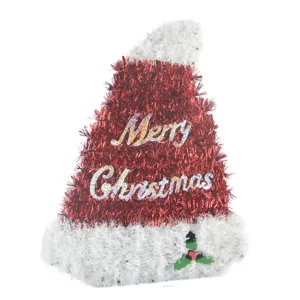 Décoration suspendue de chapeau de Père Noël en tachetée de Noël pour fête et maison.