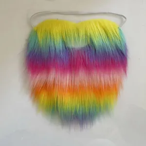 Finta barba colorata arcobaleno accessorio per costume festa di Halloween e cosplay.