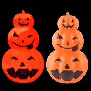 Halloween stacked pumpkin lights LED glowing flashing jack-o-lantern decor prop set