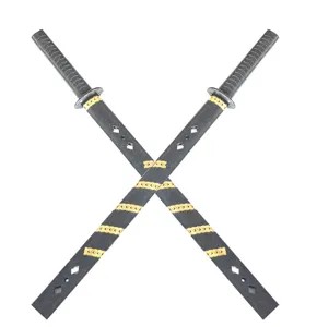 Plastic toy katana swords pair, crossed display children toy weapon model for boys gift.