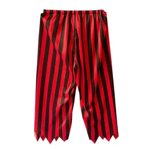 Niños rojo negro a rayas pirata disfraz pantalones para Halloween fiesta espectáculo.