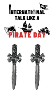 Plastic pirate dagger toy skull bone weapons Halloween party photo props kids playthings