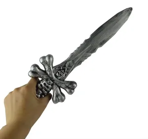 Plastic pirate sword toy Halloween costume accessory skull dagger weapon prop for kids