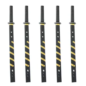 Plastic Japanese Samurai Toy Sword With Scabbard Gold Spiral Pattern Katana Model Kids Martial Arts Costume Weapons Prop Boy Gift
