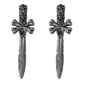 Halloween Pirate Skull Plastic Knife Toy Weapon For Kids Costume Party Photography Prop Antique Silver Decorative Sword