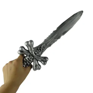 Plastic pirate dagger toy for Halloween party costume prop skull crossbones weapon sword
