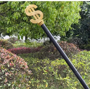 Halloween party dollar sign scepter costume prop gold dollar cane magician cosplay