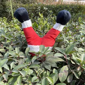 Weihnachtselfen Beine Dekoration Plüsch Nikolaus Falsche Beine für Garten Baum Party Deko