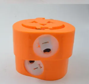 Halloween LED electronic candle light hollow orange pumpkin decoration props lighting