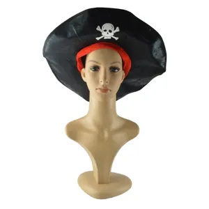 Halloween pirate hat captain costume skull headwear for cosplay party festival dress up prop
