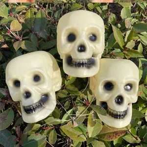Halloween lampada teschio plastica luminoso spaventoso fantasma testa puntello.