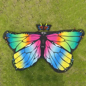 Colorful butterfly cape for kids halloween costume cute fairy wings shawl dress up