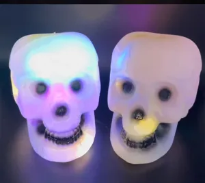Lampade teschio a LED luminose per feste di Halloween, decorazioni spaventose.