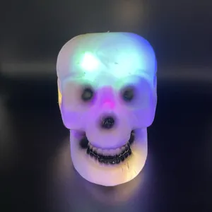 Lampada teschio plastica luminosa Halloween decorazione festa spaventosa casa stregata oggetto