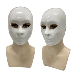 Witte Halloween gezichtsmasker glad gezicht masquerade feest kostuum dans prop unisex