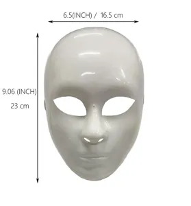 Witte plastic gezichtsmasker voor Halloween spookdans straatdans en festival feestjes.