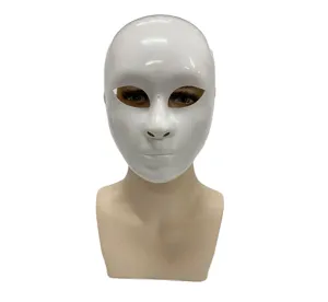 Wit glanzend volledig gezicht masker Halloween feest kostuum straatdans spookfestival rekwisiet