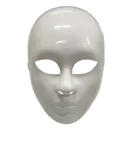 Witte volledig gezichtsmasker voor Halloween feest, masquerade en straatdans optreden.