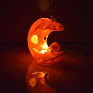Veilleuse citrouille lune LED Halloween fete effrayante bougie electronique deco pour fete