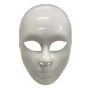 Eenvoudig wit volgezichtsmasker voor Halloween kostuumfeest, cosplay en dansverkleedkleren.