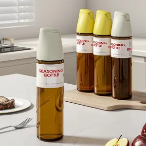 Automatische Zwaartekracht Deksel Oliedispenser Fles Bruin Glas Lekvrij Kruidenflesje Keuken Modern