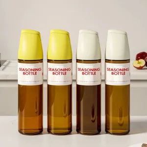 Set van 4 glazen kruidenflessen met automatische opening voor keukenolie en azijn