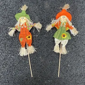 Set di bambole spaventapasseri in piedi di Halloween per festa autunnale decorazione casa