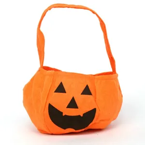 Halloween τσάντα καραμέλας κολοκύθας από μη υφασμένο ύφασμα πορτοκαλί για παιδιά