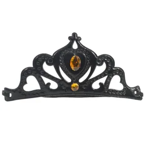 Diadema de corona negra para niñas, lindo accesorio para el cabello de princesa.