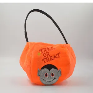 Halloween plush trick or treat candy bag cute vampire design kids portable gift storage tote