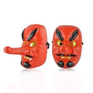 Japanese traditional tengu mask red plastic samurai kabuki cosplay costume party prop main