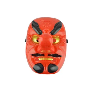 Japanese Tengu Mask Red Plastic Noh Mask Halloween Cosplay Costume Party Prop Japanese Samurai