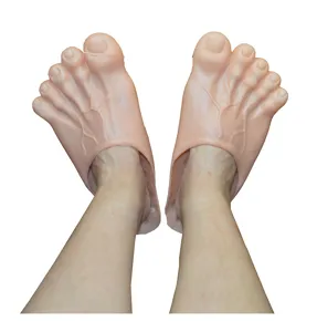 Novelty giant foot slippers funny Halloween costume props soft vinyl shoes skin color