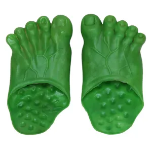 Halloween funny giant green feet slippers novelty vinyl monster shoes for party costume props